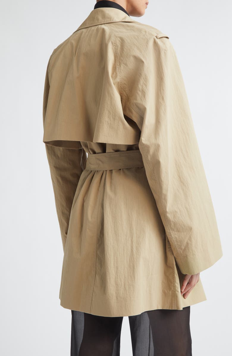 GIA STUDIOS Carmy Split Cotton & Nylon Trench Coat with Removable Sleeves, Alternate, color, Camel