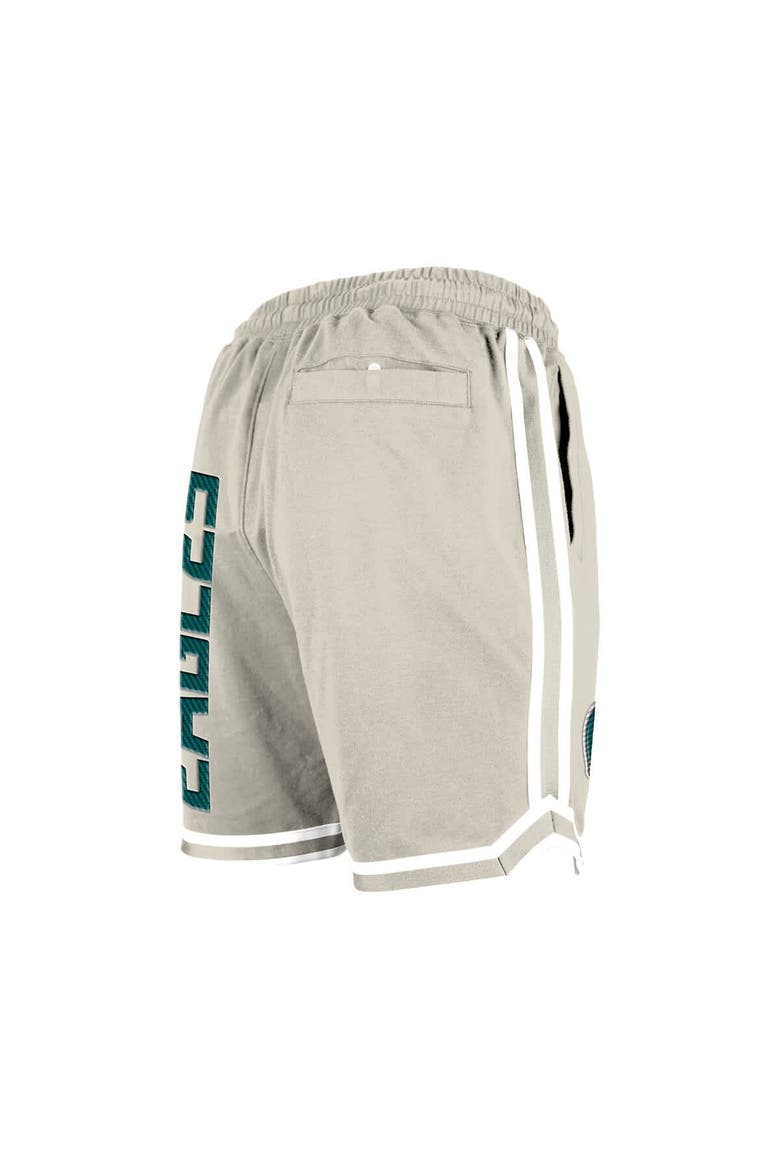 Men's New Era Light Beige Philadelphia Eagles Stone Multi Patch Shorts, Alternate, color, Light Beige
