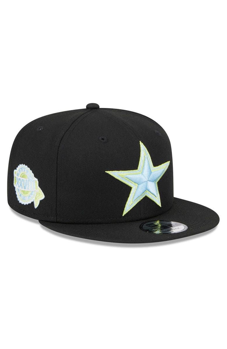 New Era Men's New Era Black Dallas Cowboys Color Pack Multi 9FIFTY Snapback Hat, Main, color,
