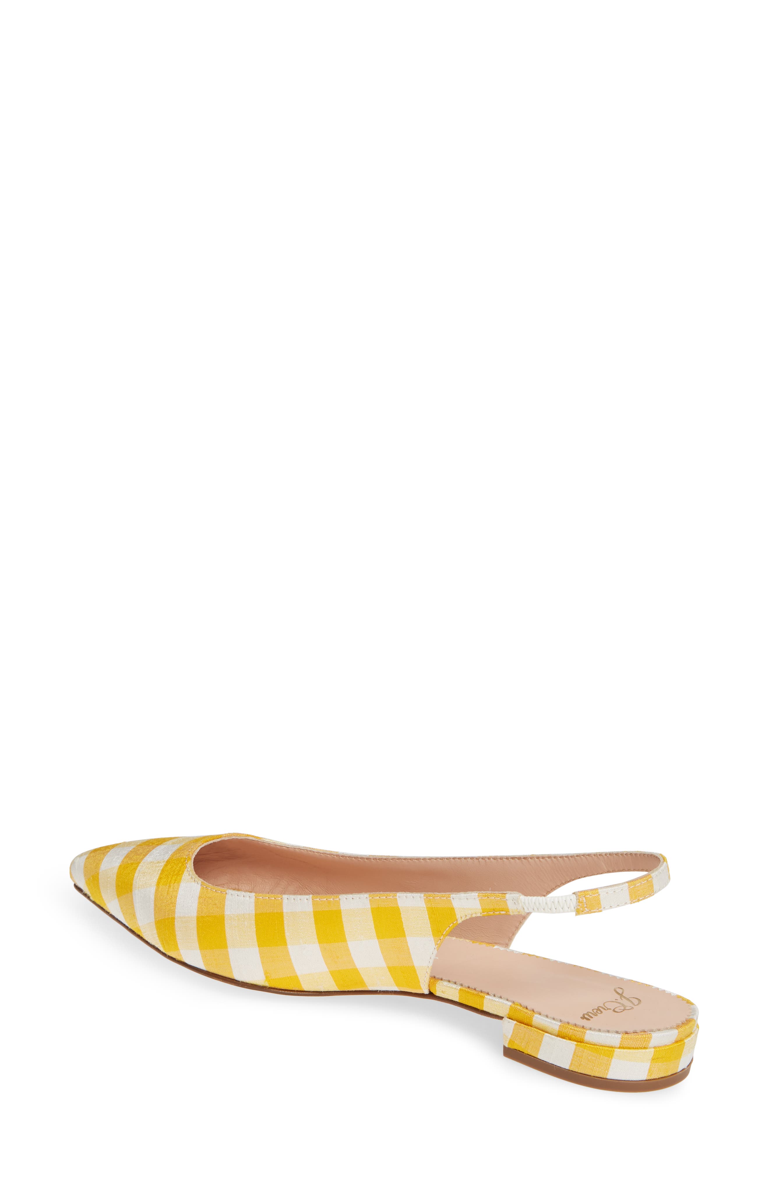 J.Crew Gingham Pointed Toe Slingback Flat, Alternate, color, 