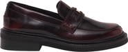 maje Brushed leather loafers
