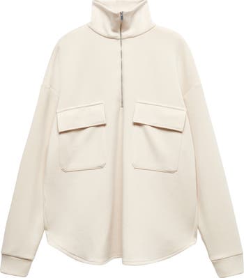 MANGO Pocket Half Zip Sweatshirt | Nordstrom