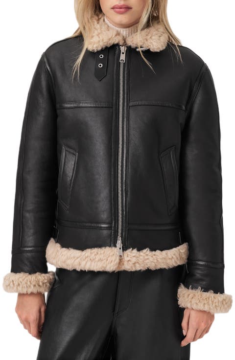 Lorel Leather & Genuine Shearling Flying Jacket