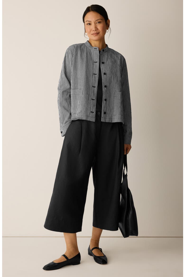 Check Print Woven Shirt Jacket, Alternate, color, BLACK/ WHITE