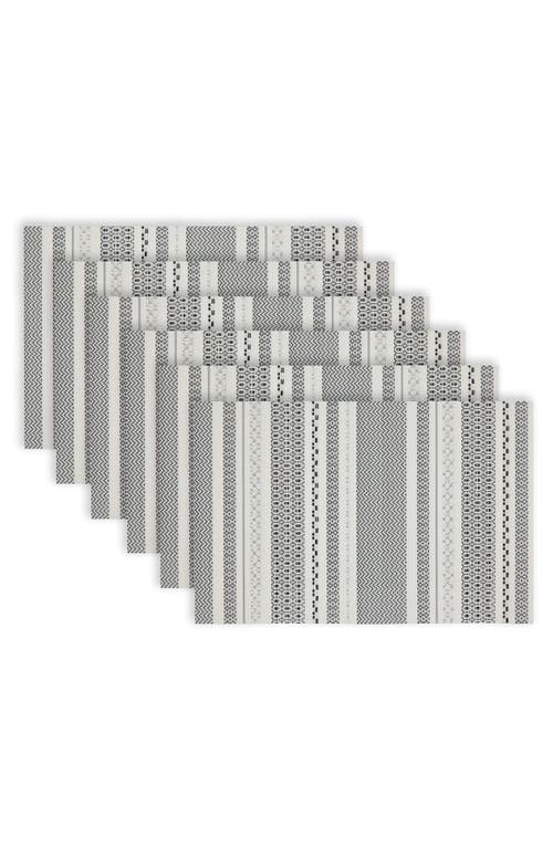 Dainty Home Set Of 6 Vinyl Placemats In Aztec Design Glitter Black