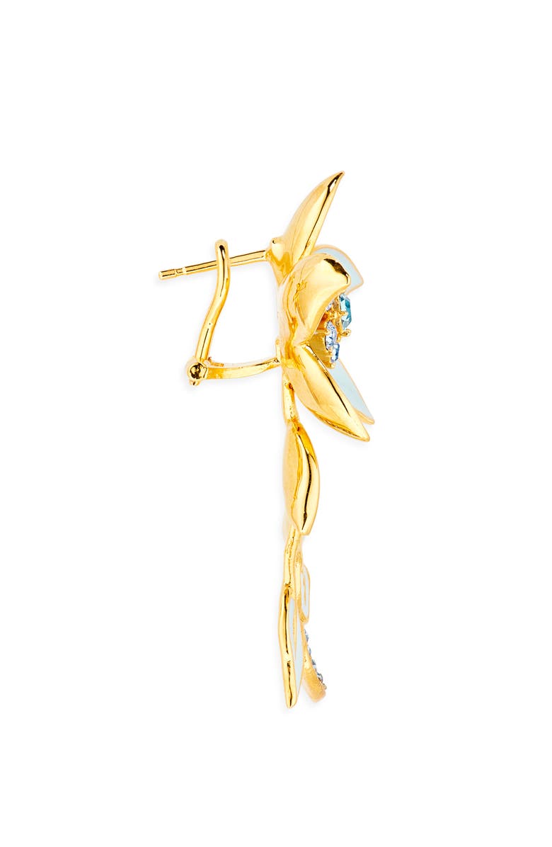 Oscar de la Renta Jasmin Vine Enamel Flower Drop Earrings, Alternate, color, 