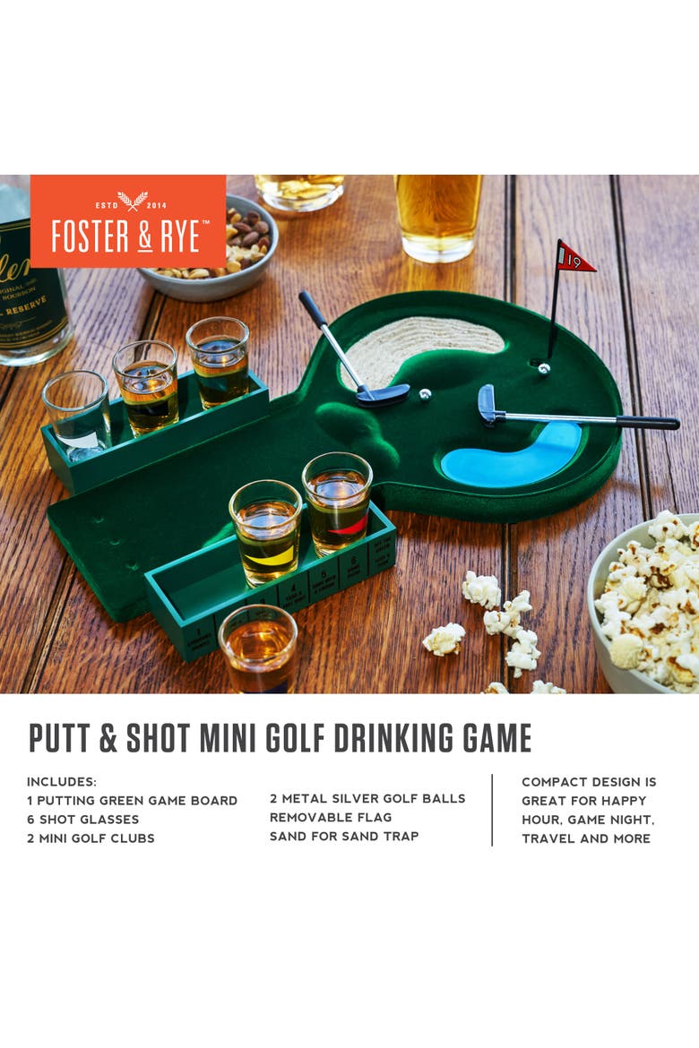 Putt & Shot Mini Golf Drinking Game, Alternate, color, Green