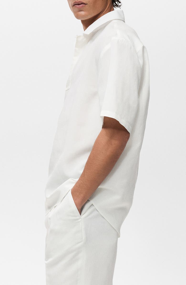 MANGO Lyocell & Linen Blend Polo, Alternate, color,