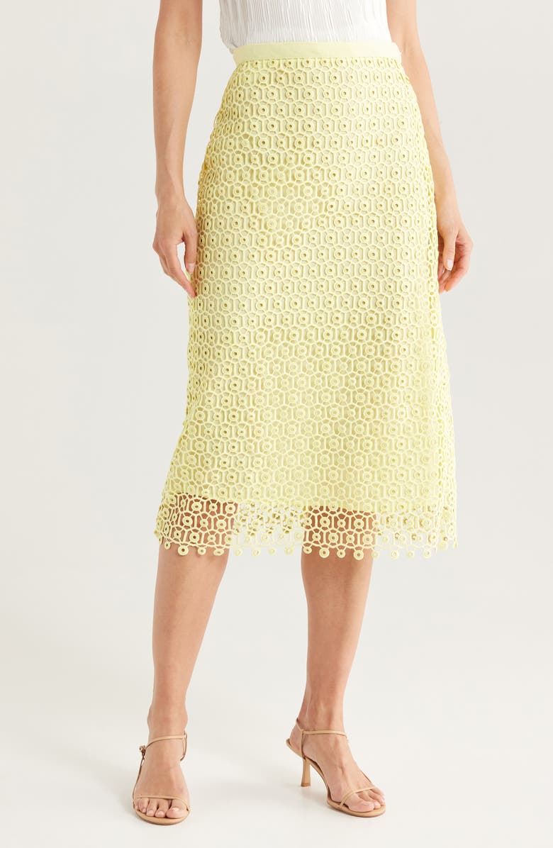 Simkhai Karolina Lace Midi Skirt, Main, color, 
