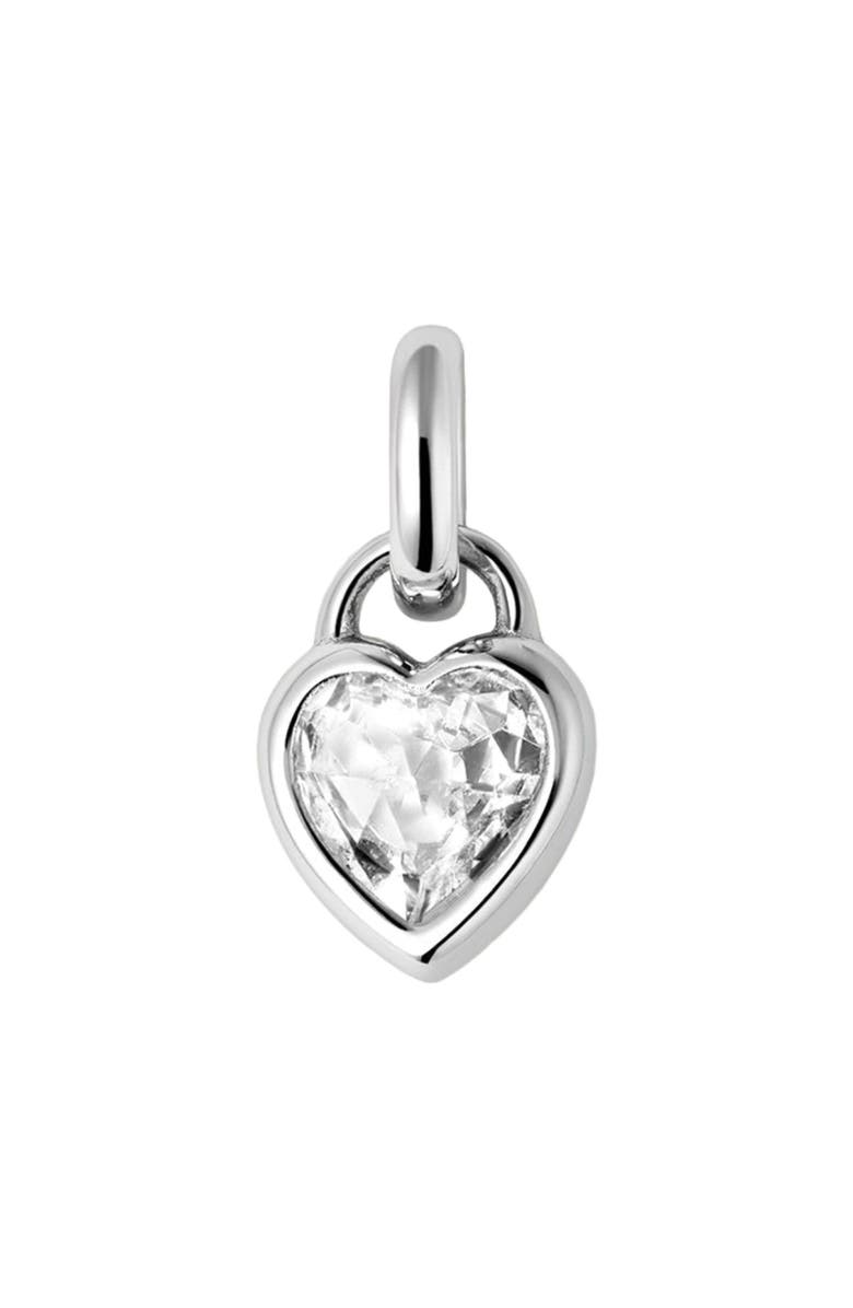 MADE BY MARY CZ Heart Padlock Charm, Main, color, Silver