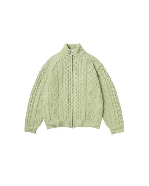 Cable Knit Zip Up