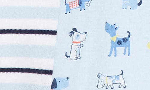 Little Me Puppies Assorted 2-pack Cotton Rompers In Blue