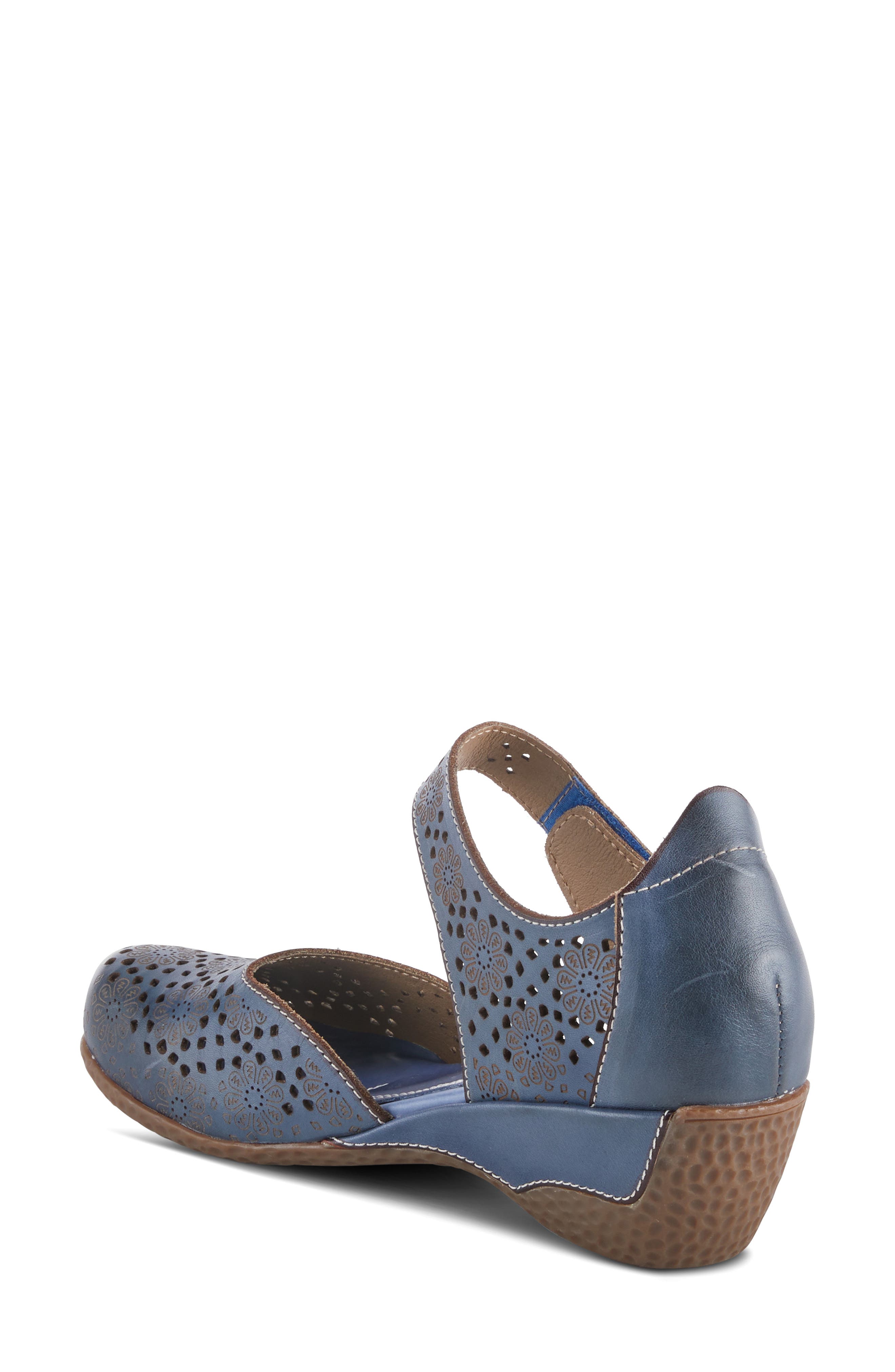 L'Artiste by Spring Step Americana Ankle Strap Clog, Alternate, color, Navy