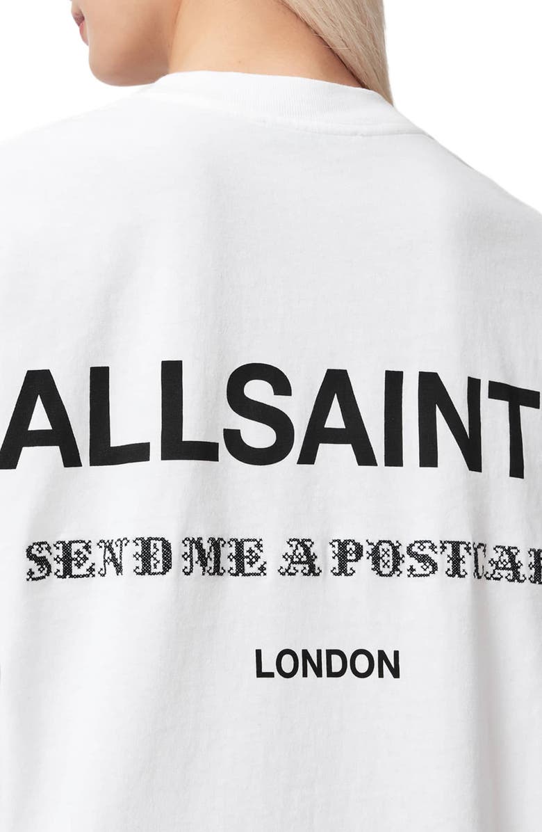 AllSaints Dreamer Etta Oversize Cotton Graphic T-Shirt, Alternate, color, Optic White