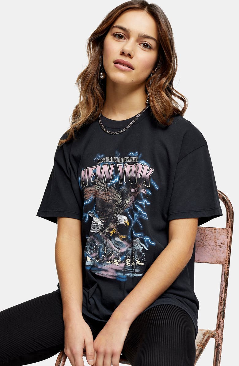 Topshop New York Graphic Tee, Alternate, color,