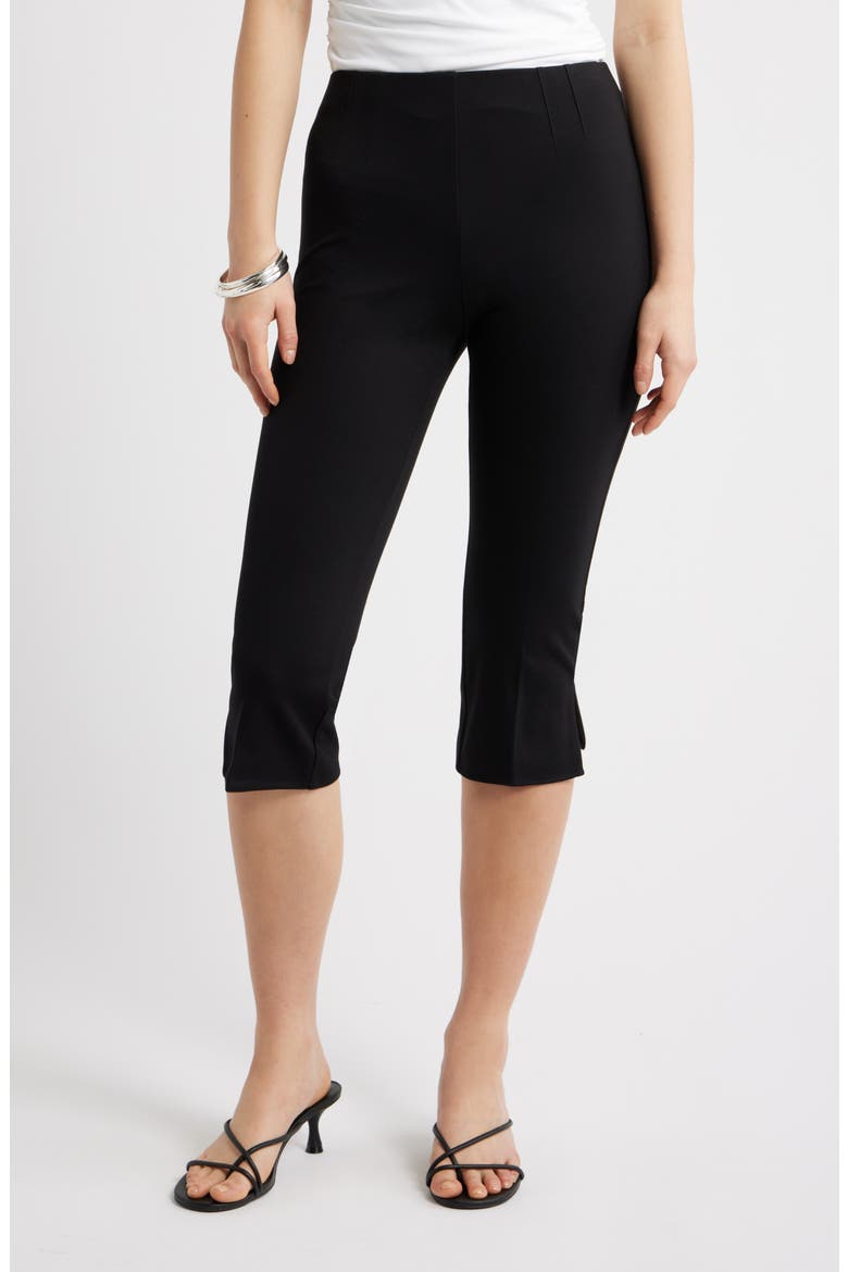 Stretch Twill Capri Pants, Main, color, BLACK
