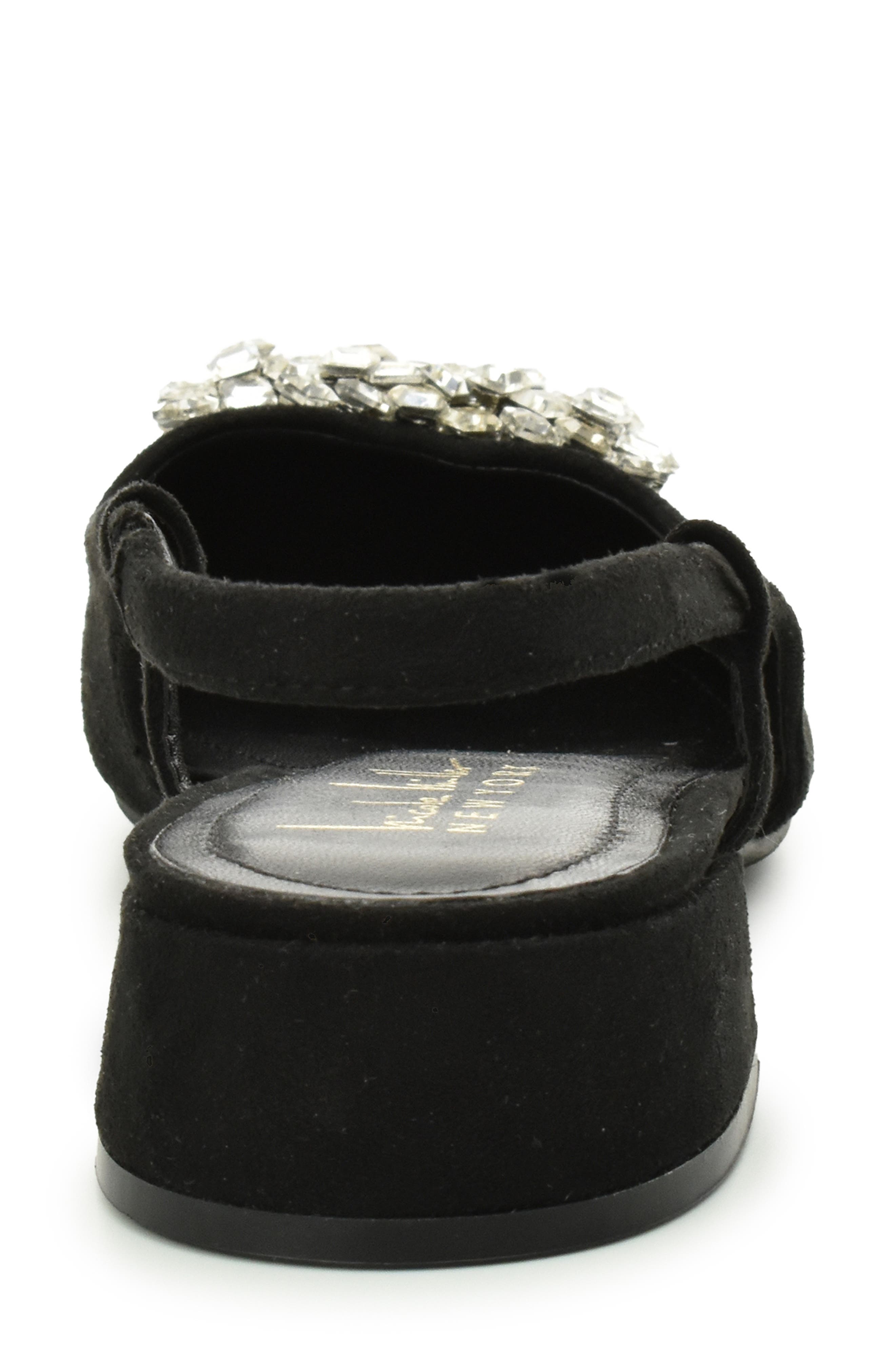 Nicole Miller Jewel Embellished Slingback Pump, Alternate, color, Black Suede