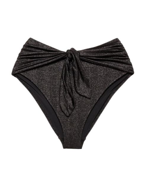 Biliblond Bikini Bottom Belto In Black Lurex