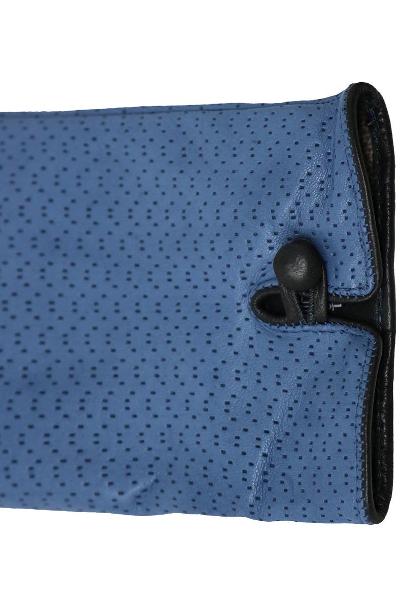 Nicoletta Rosi Cashmere Lined Perforated Lambskin Leather Gloves, Alternate, color,