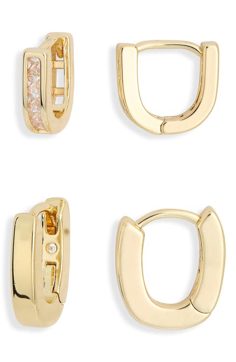 Set of 2 Inset Hoop Earrings