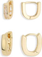 NORDSTROM RACK Set of 2 Inset Hoop Earrings