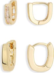 NORDSTROM RACK Set of 2 Inset Hoop Earrings