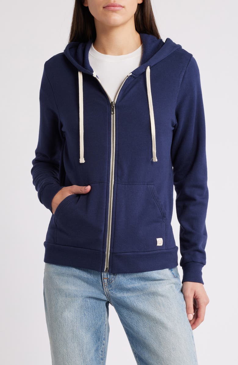 Marine Layer Afternoon Full Zip Hoodie, Alternate, color, True Navy
