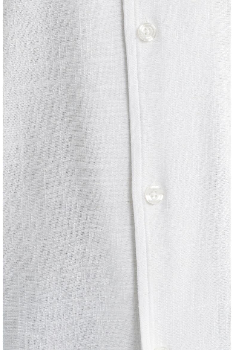 Flower Shadow Short Sleeve Slub Cotton Button-Up Shirt, Alternate, color, WHITE BLACK RED