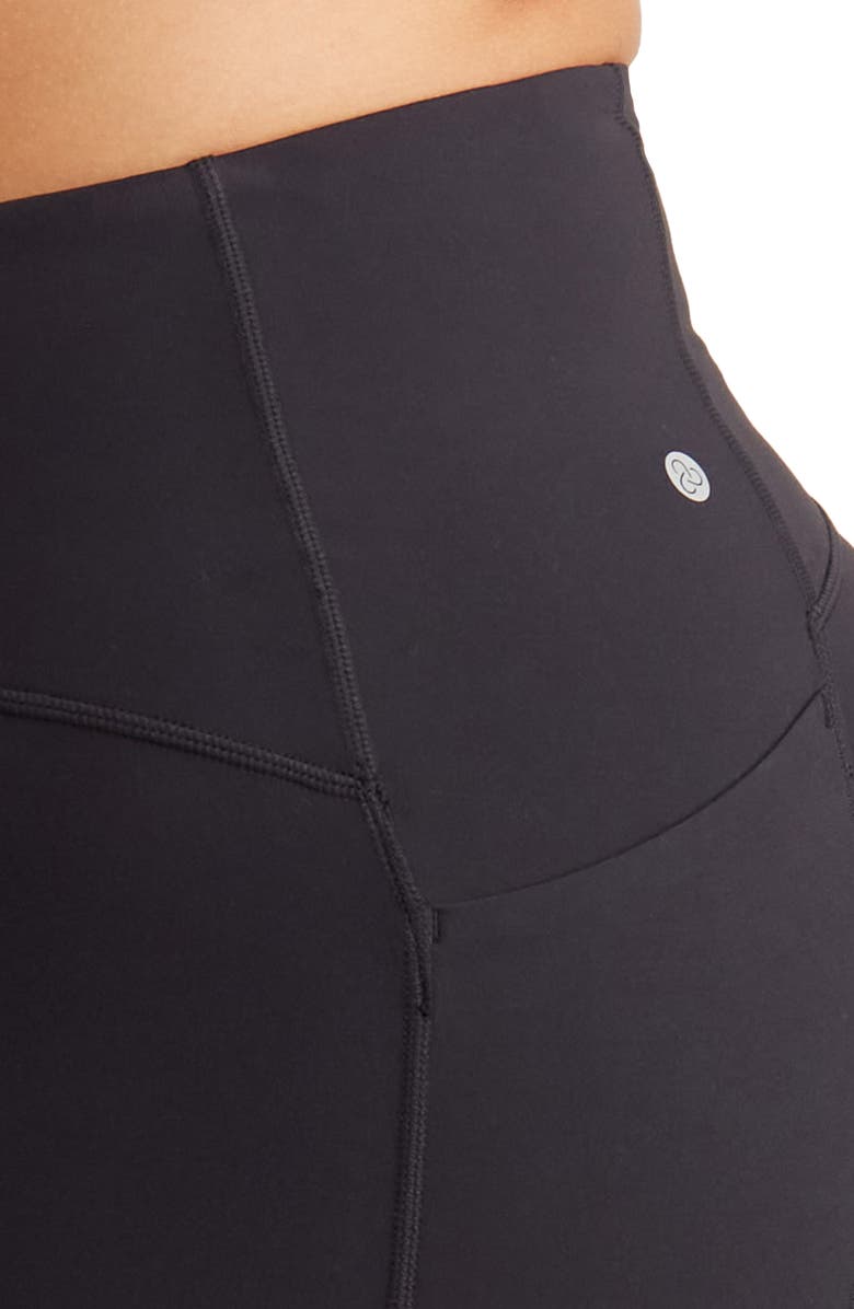 Zella Studio Luxe High Waist Pocket Leggings, Alternate, color, Black