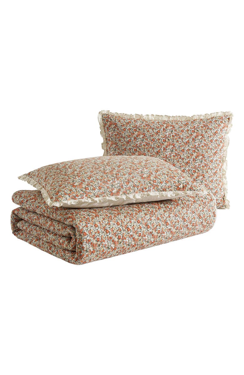 Laura Ashley Loveston Quilt & Sham Set, Main, color, Terracotta