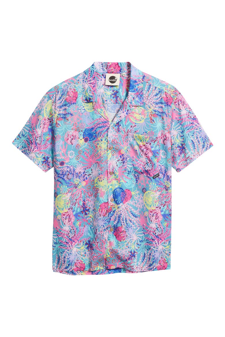 Coral Print Camp Shirt, Alternate, color, MULTI