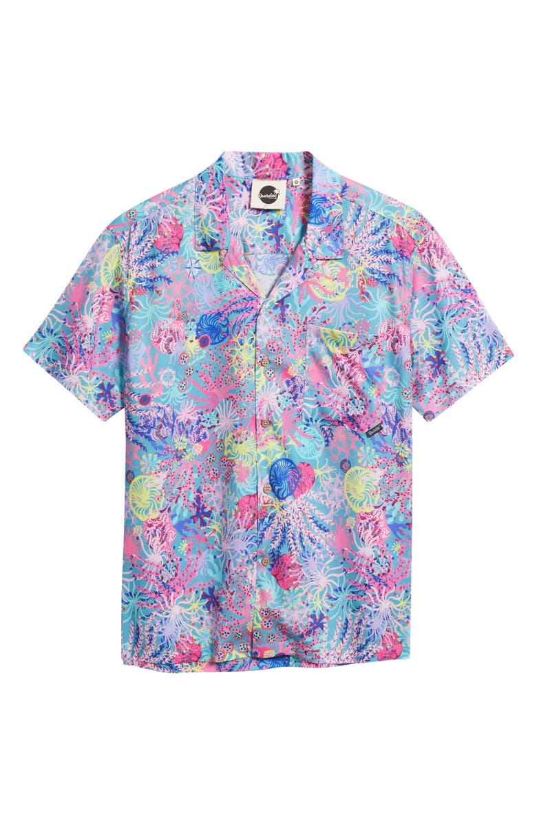 Boardies Coral Print Camp Shirt, Main, color, 