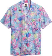 Boardies Coral Print Camp Shirt