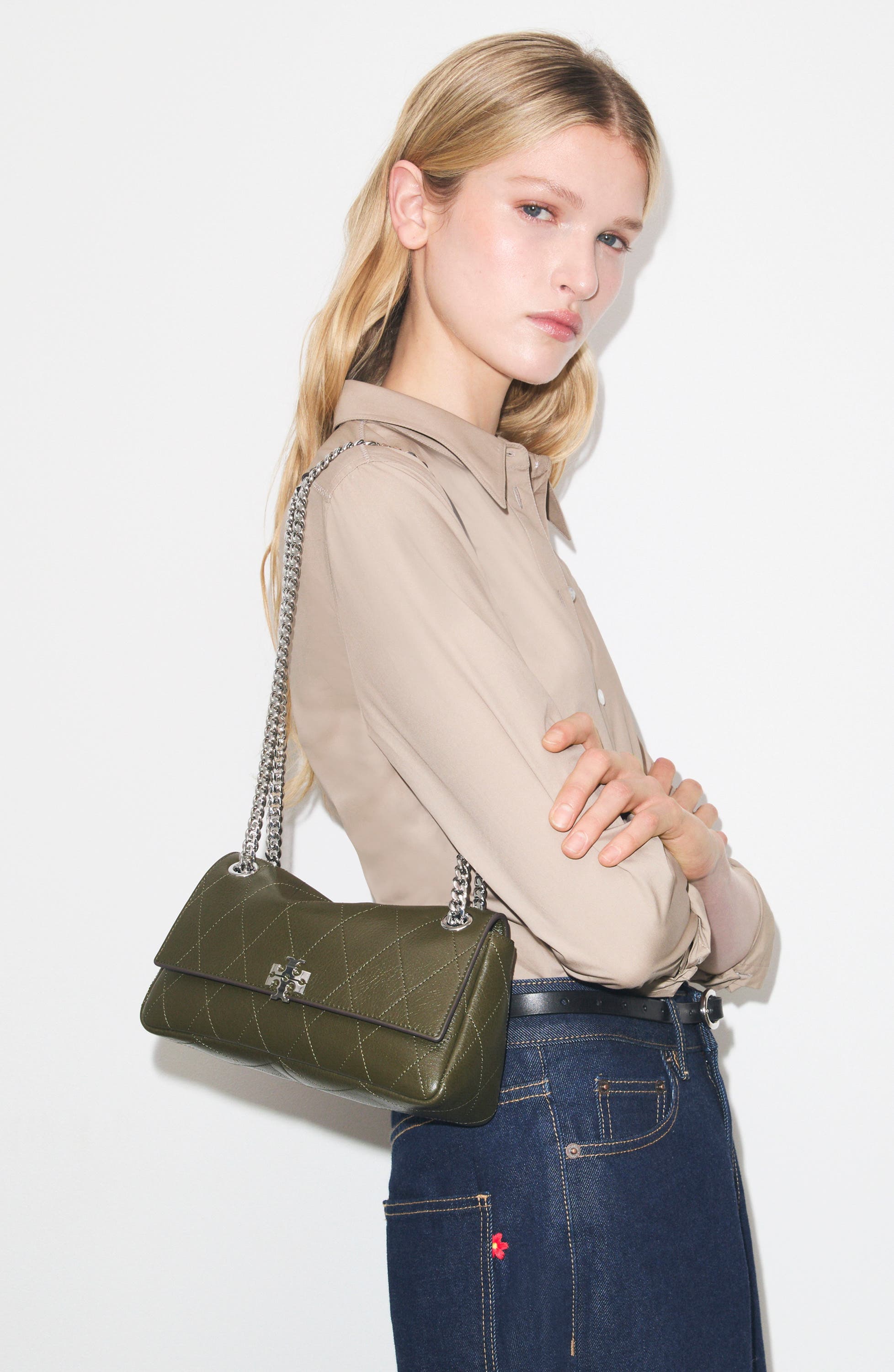 Small Charlie Leather Shoulder Bag, Alternate, color, LECCIO