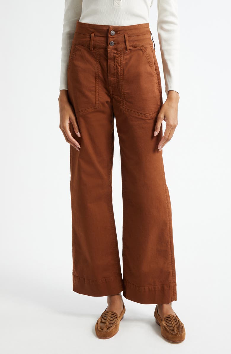Veronica Beard Hilde Ankle Wide Leg Pants, Main, color, Deep Ochre