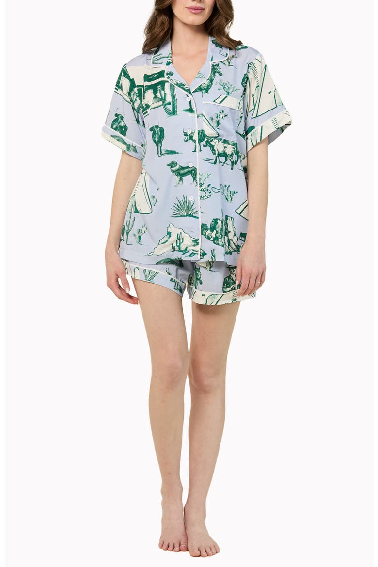 Marfa Toile  Shorts Set, Main, color, Light Blue