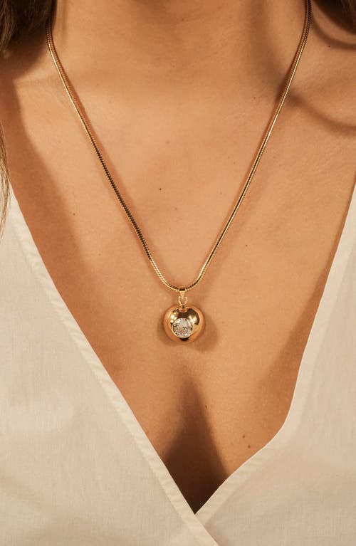 Sterling Forever Zora Cubic Zirconia Dome Pendant Necklace