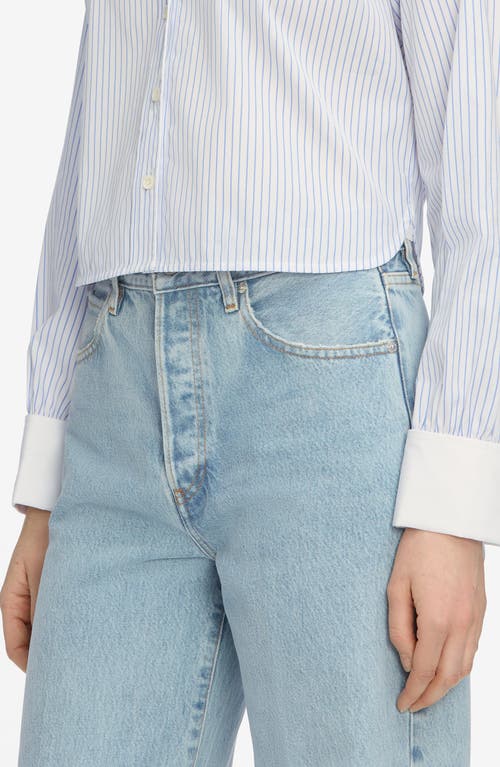 Frame The Collegiate Super High Waist Wide Leg Jeans In Blue