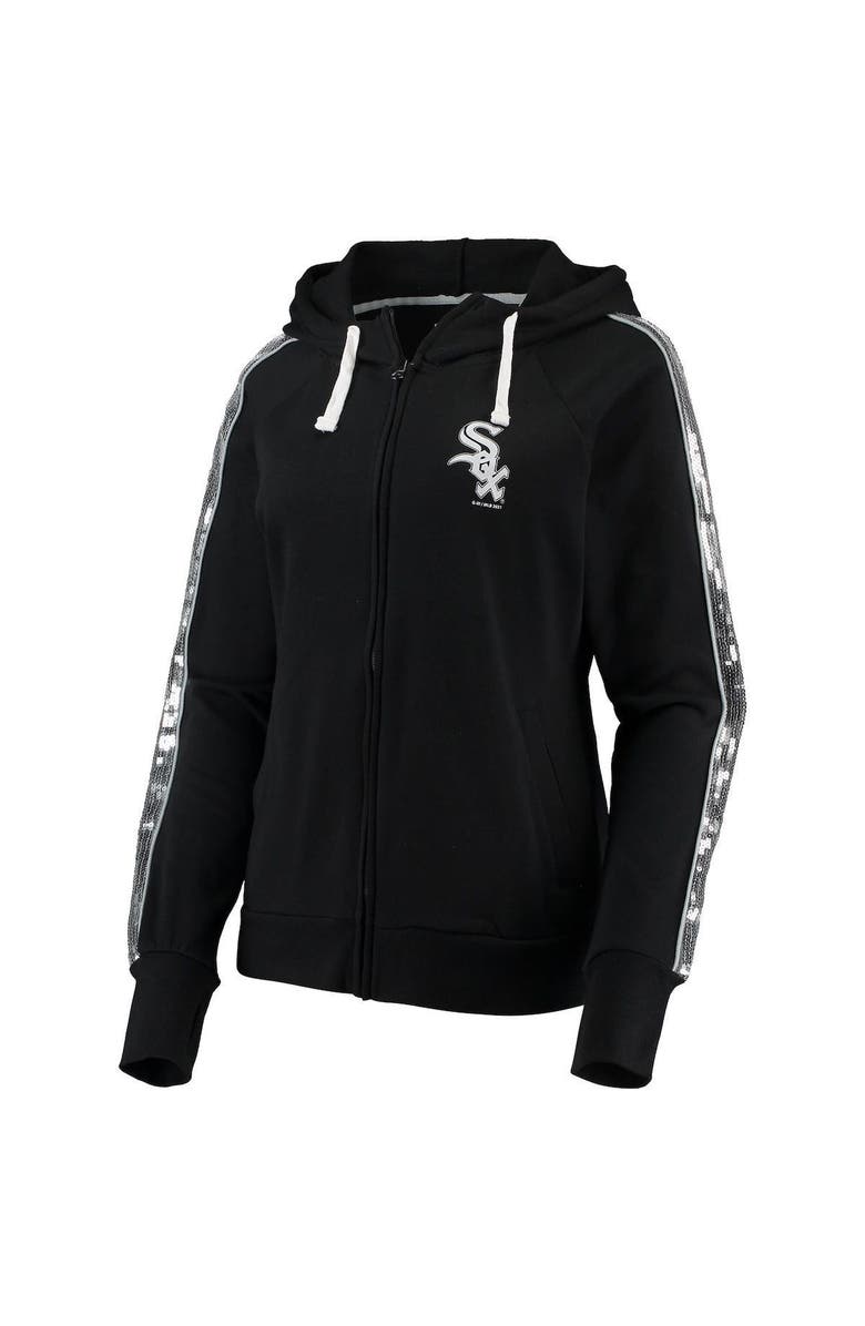 G-III 4HER BY CARL BANKS Women's G-III 4Her by Carl Banks Black Chicago White Sox Game Changer Raglan Full-Zip Hoodie, Alternate, color, 