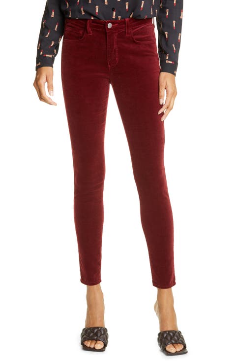 Marguerite High Waist Velvet Skinny Jeans