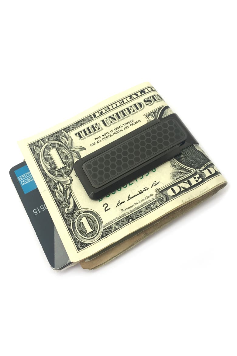 Stainless Steel Honeycomb Money Clip, Alternate, color, BLACK