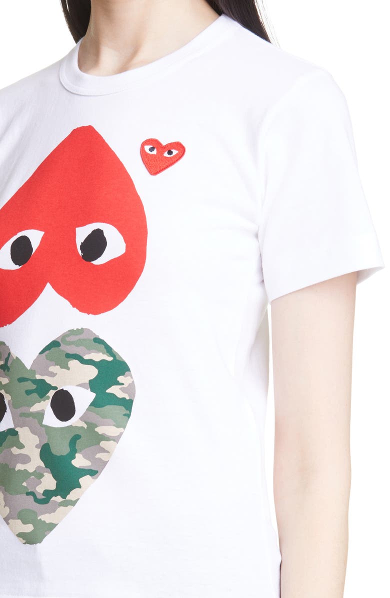 Comme des Garçons PLAY Camo Heart Graphic Tee, Alternate, color, 