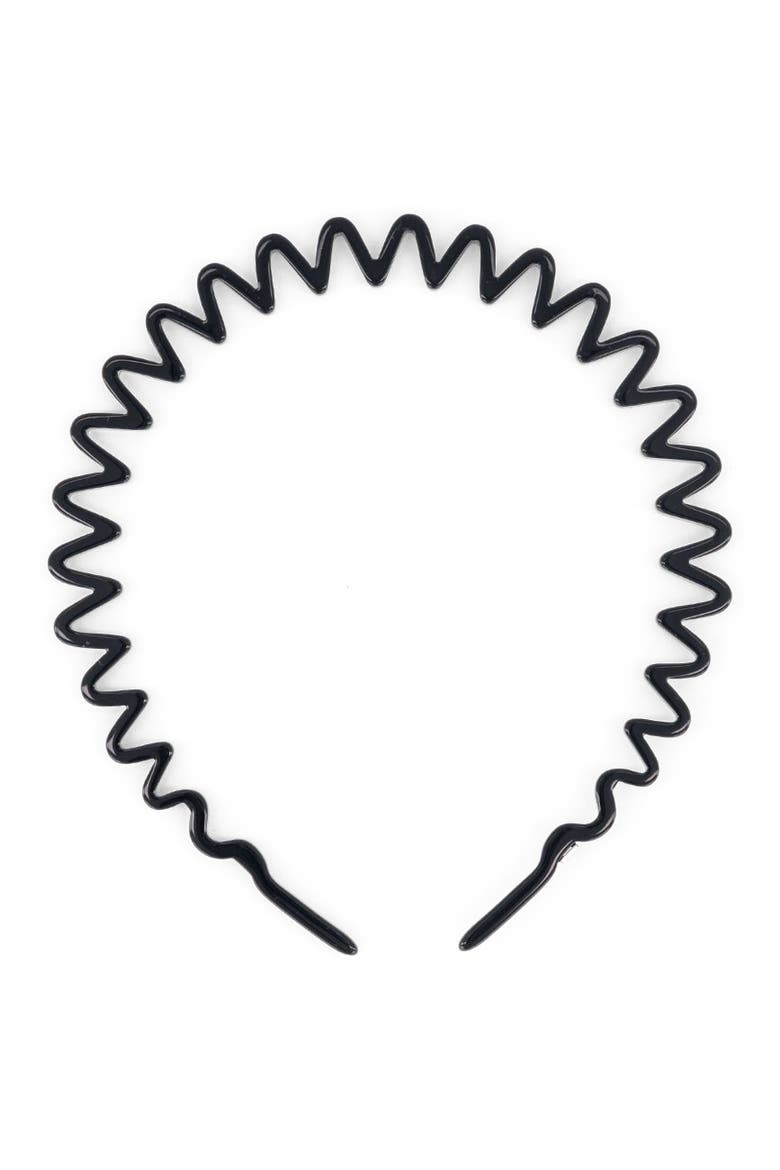 Alesia Acetate Headband, Main, color, Black