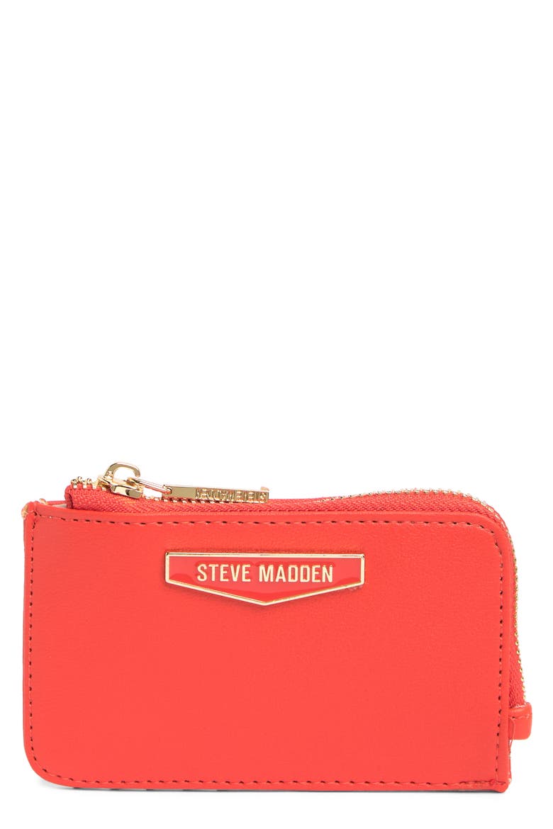 B Slim Zip Around Card Case, Main, color, POPPY