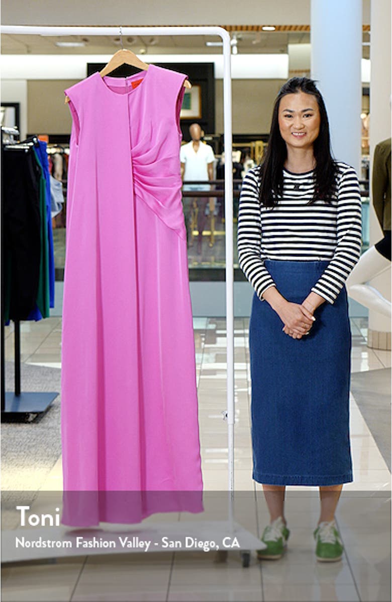 Tara Pleat Drape Satin Gown, sales video thumbnail