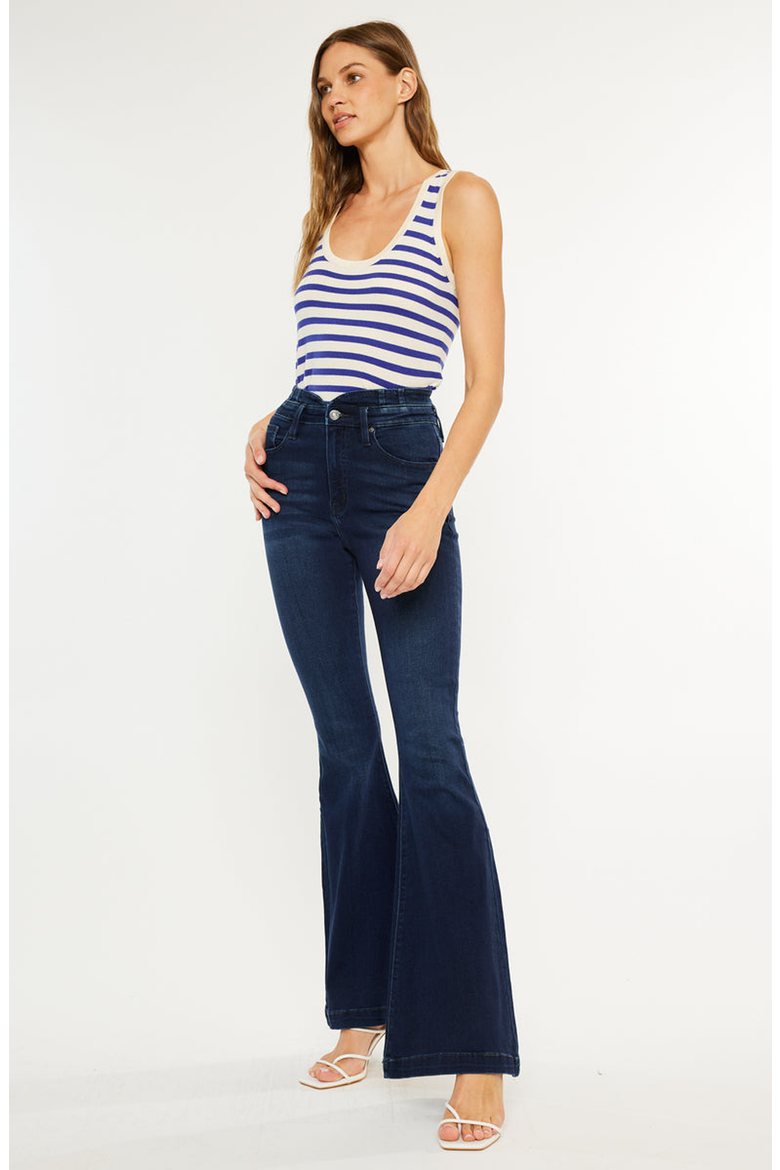 Elowen High Rise Super Flare Jeans, Alternate, color, Dark Wash
