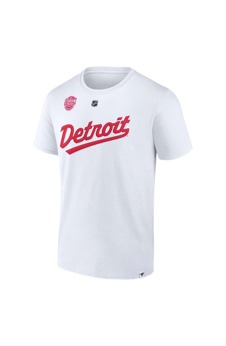 FANATICS Men's Fanatics Alex DeBrincat White Detroit Red Wings 2025 NHL Stadium Series Authentic Stack Name & Number T-Shirt, Alternate, color,