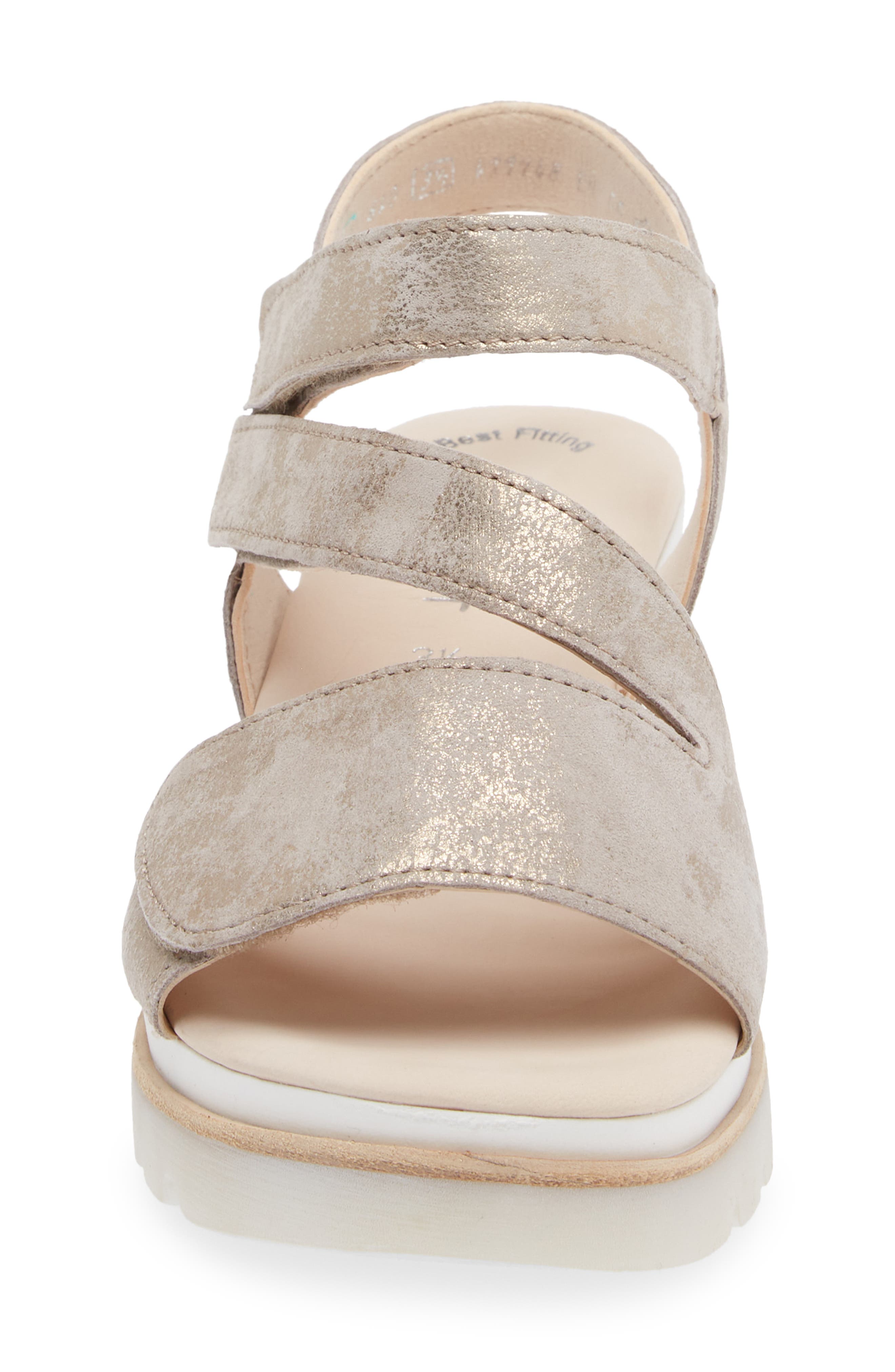 Gabor Asymmetric Strappy Wedge Sandal, Alternate, color, Beige