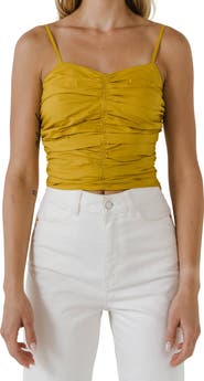 Endless Rose Shirred Cotton Tank Top