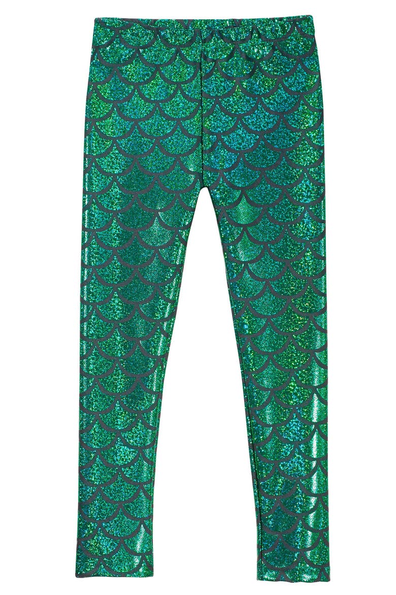 Girls Novelty Stretch Leggings, Main, color, Elf Mermaid Sparkle